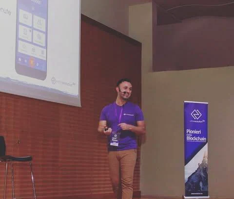 Daniele Della Corte sul palco di EtherEvolution Live 2019